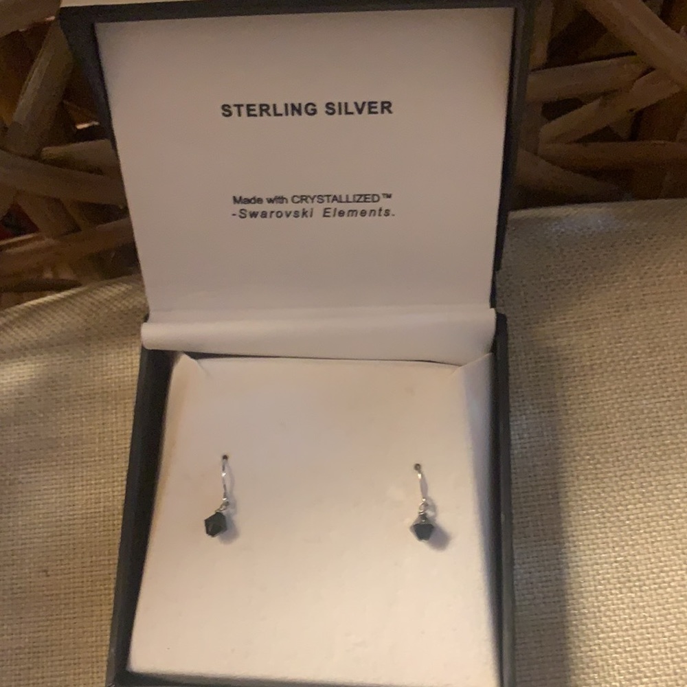 Sterling Silver Earrings Swarovski Elements - image 2